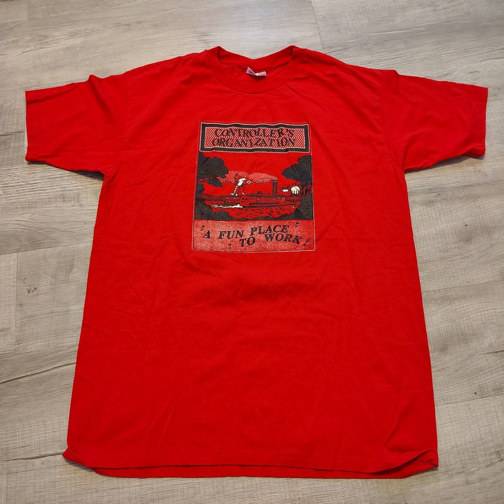 Vintage Hanes Fifty-Fifty Red Graphic T-Shirt XL Single Stitch Made in‎ USA Mens